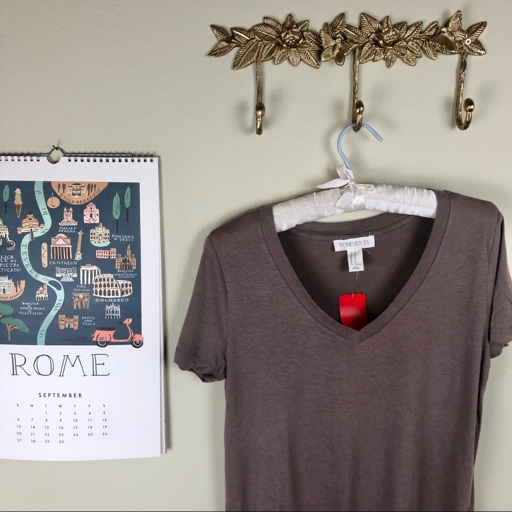 🦊 NWT FOREVER 21 Basic vneck